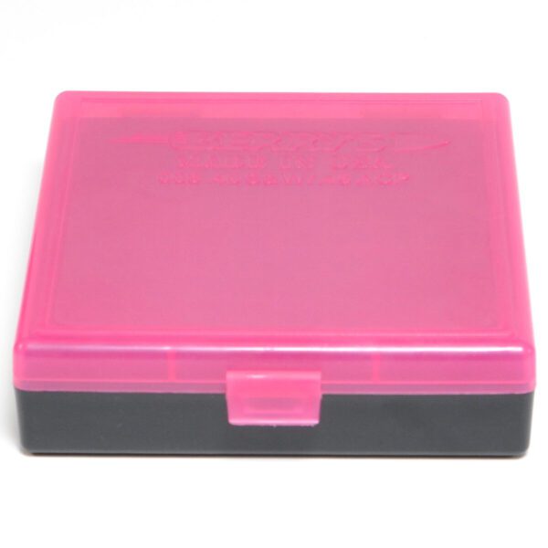 Berrys Ammo Box 10mm/45Acp Snap Hinged 100 Pink/Black 50/Cs