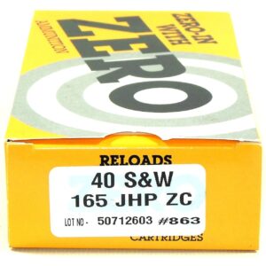Zero Reload 40 165 Grain Jacketed Hollow Point (50)