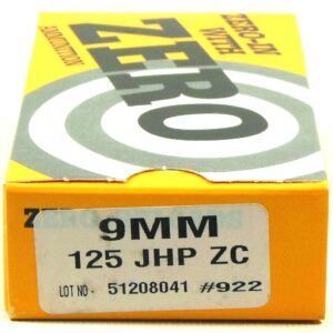 Zero Reload 9mm 125 Grain Jacketed Hollow Point (50)