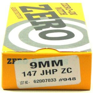 Zero Reload 9mm 147 Grain Jacketed Hollow Point (50)