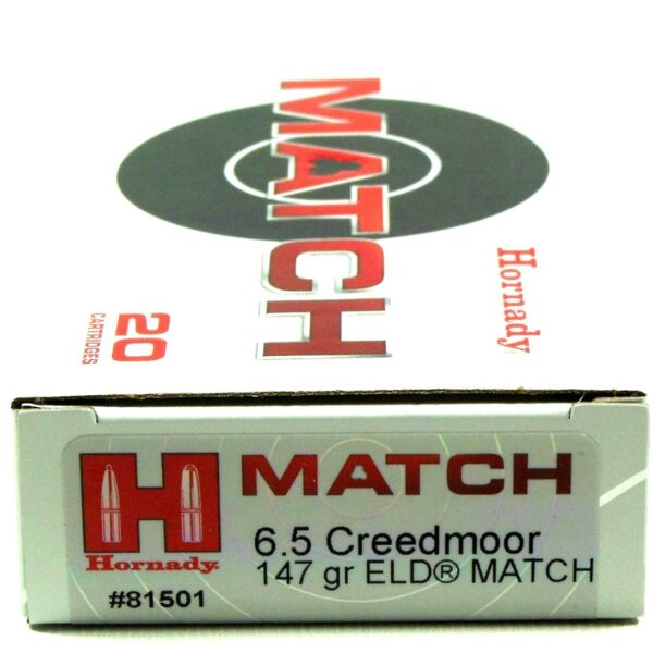 Ammo Fast - HOR81501 - Hornady 6.5 Creedmoor 147 Grain ELD-M (Extremly Low Drag) Match (20)