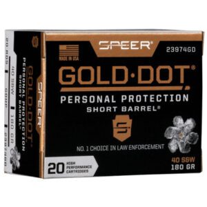 Speer 40 S&W 180 Gr Gold Dot Duty Ammunition GDHP Short Barrel (20)