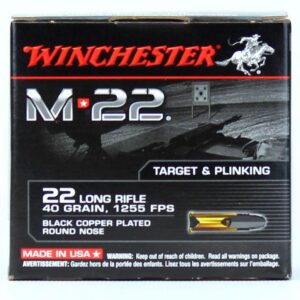 Winchester 22 LR 40 Gr M-22 Black Copper RN 1255 FPS (500)