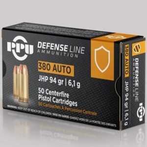 Prvi 380 ACP 94 Grain Jacketed Hollow Point Ammunition (50 Rounds)