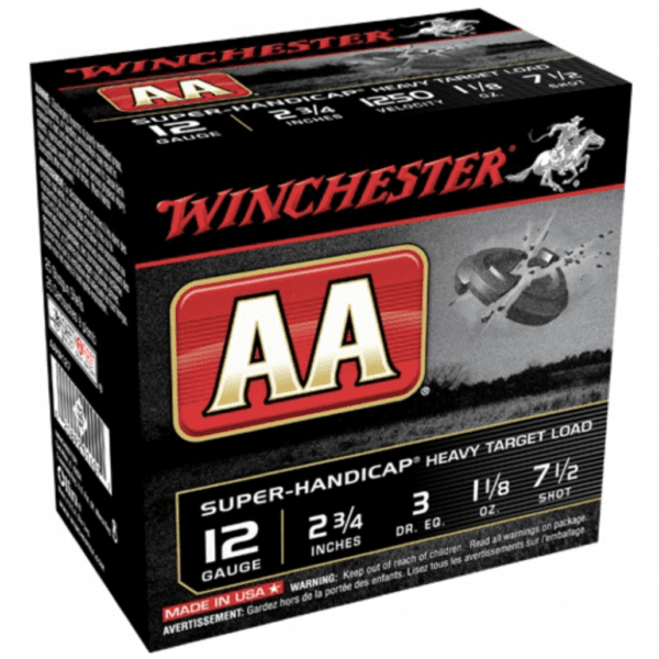 Winchester Shotshell 12 Ga 1 1/8 Oz #7.5 2 3/4" AA Super-Handicap 1250 Fps (25)