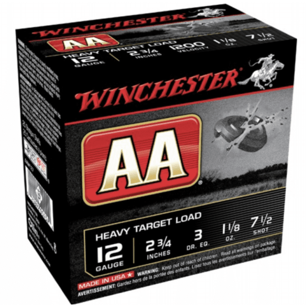 Winchester Shotshell 12 Ga 1 1/8 Oz #7.5 2 3/4" AA Heavy Target 1200 Fps (25)