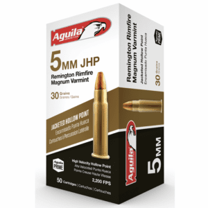 Aguila 5mm Rem Rimfire Magnum 30 Gr Jacketed HP Varmint (50)
