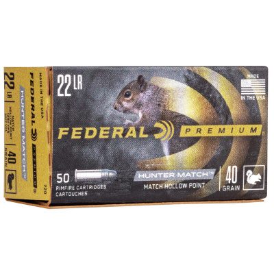 Federal 22 LR 40 Gr HV HP Hunter Match (50)