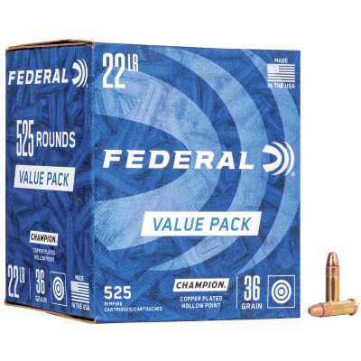 Federal 22 LR 36 Gr Champion Copper-Plated HP (525)