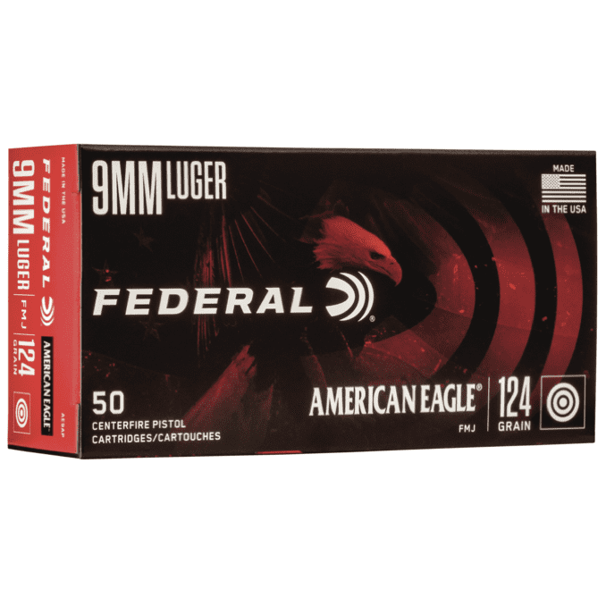 Federal 9mm 124 GR FMJ American Eagle (50)