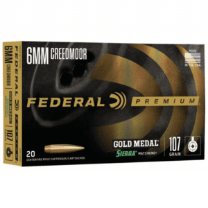Federal 6mm Creedmoor 107 Gr Gold Medal Sierra Matchking (20)