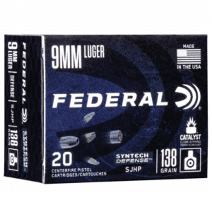 Federal 9MM 138 Gr SHP American Eagle SYNTECH Defense (20)