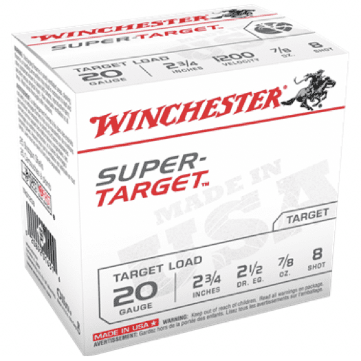 Winchester 20 Gauge 2 3/4" 7/8 oz 8 Shot Super Target (25)