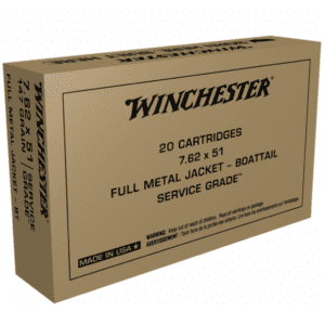 Winchester 7.62X51 NATO 147 Grain Full Metal Jacket Boat Tail (50)