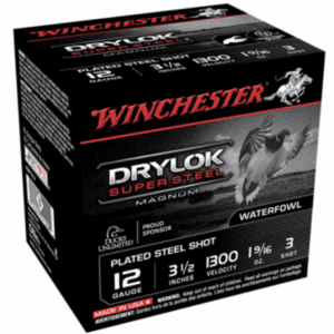 Winchester 12 Gauge 3.5" 1-5/8 oz 3 Shot Drylok (25)