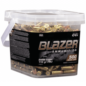CCI Blazer Brass 9MM 115 Gr FMJ (500) Range Bucket