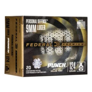 Federal 9mm 124 Gr JHP (20) Personal Defense "Punch"