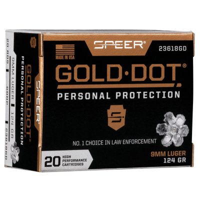 Speer 9MM 124 Gr Gold Dot GDHP Ammunition (20)