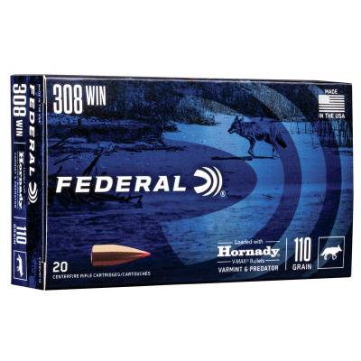 Federal 308 Win 110 Gr Hornady V-Max (20)