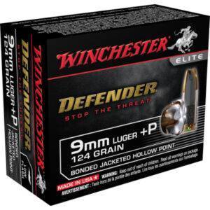 Winchester 9mm Luger +P 124 Grain JHP (20) PDX