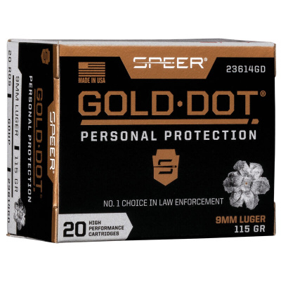 Speer 9MM 115 Gr Gold Dot GDHP Ammunition (20)